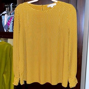 Loft polka dot popover blouse
